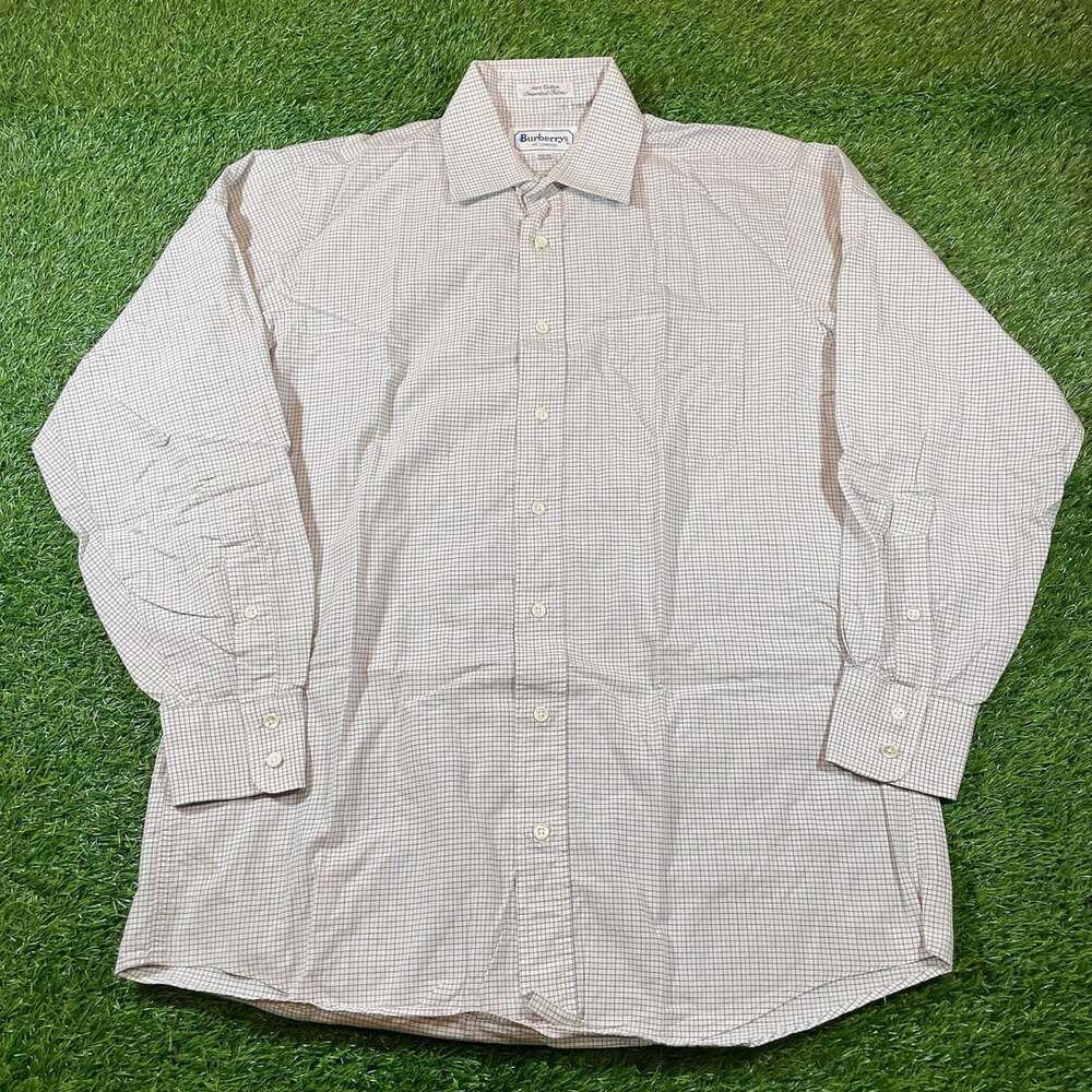 Vintage Burberrys of London Mens Plaid Button Up Long Sleeve Shirt 15.5-34